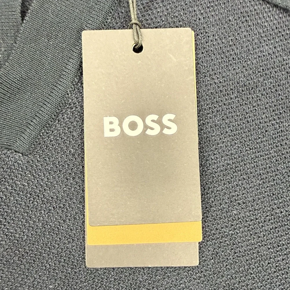Hugo Boss Sweater Polo Men's XL Navy NWT Johnny Collar Short Sleeve Knit